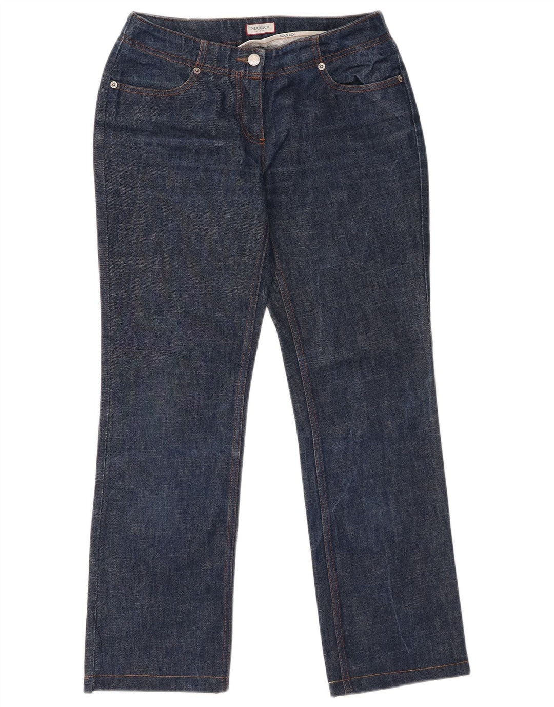 Max & Co. Blugi drepti pentru femei UK 12 Medium W30 L28 Blue Bumbac