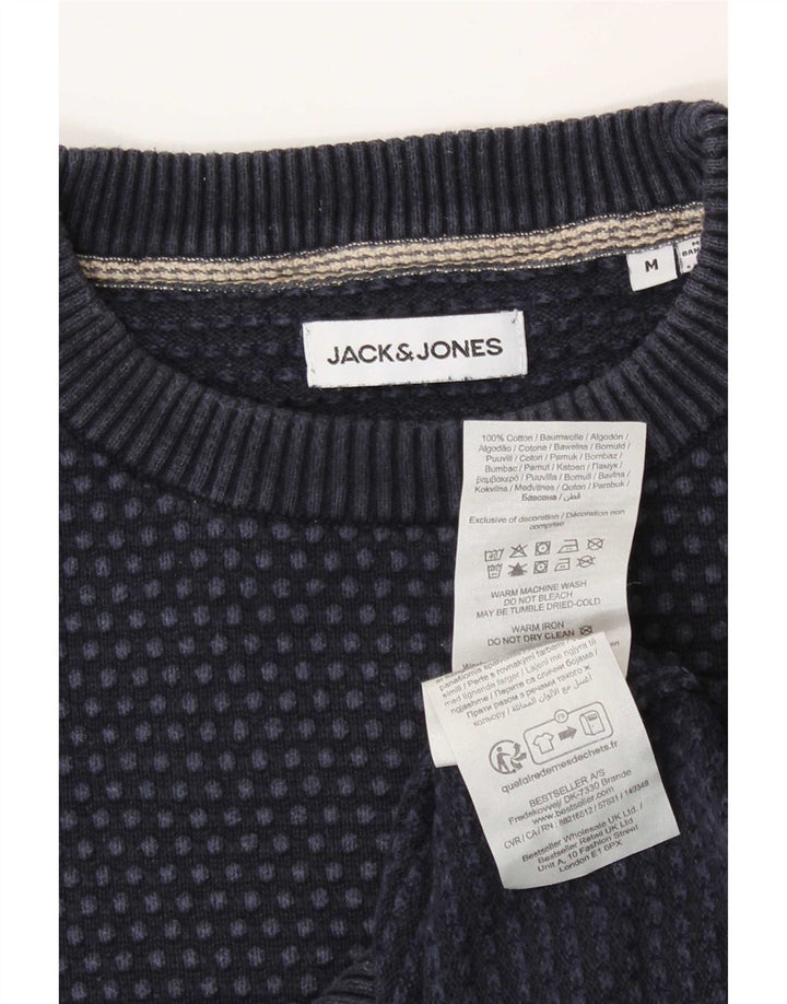 Pulover Jack & Jones pentru bărbați cu gâtul turnat, mijlociu, bleumarin, cu buline