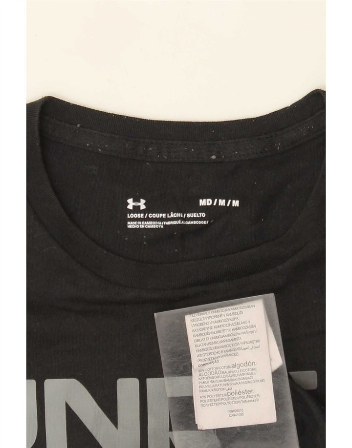 Tricou grafic Under Armour pentru bărbați Top mediu din bumbac negru