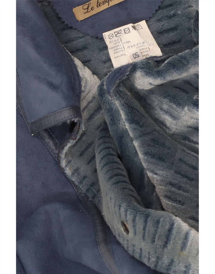 Pardesiu vintage pentru femei IT 50 XL poliester albastru