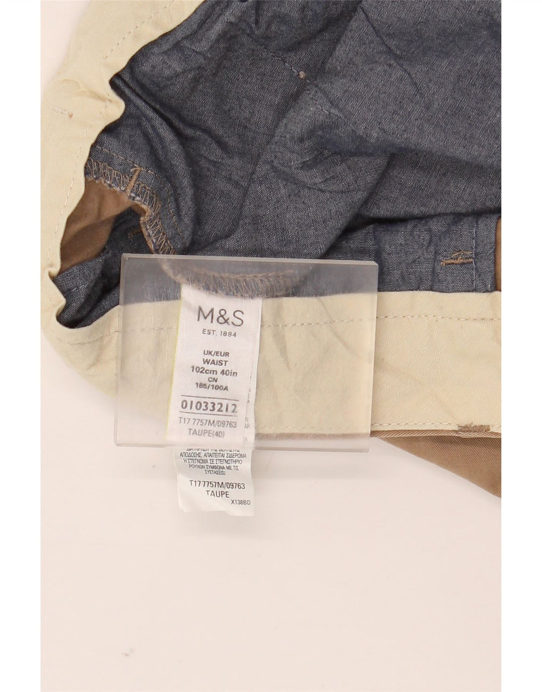 Pantaloni scurți chino pentru bărbați Marks & Spencer W40 XL bumbac bej