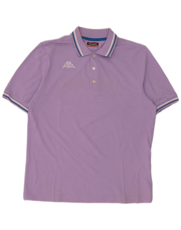 Cămașă polo pentru bărbați Kappa, bumbac violet mediu