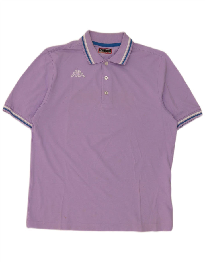 Cămașă polo pentru bărbați Kappa, bumbac violet mediu