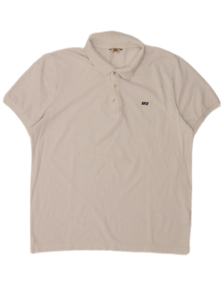 Tricou polo Rifle pentru bărbați, bumbac alb XL