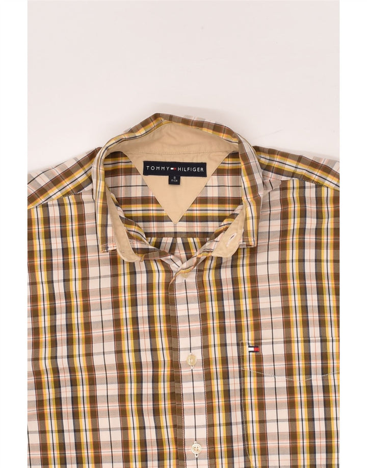 TOMMY HILFIGER Mens Shirt Small Brown Check Cotton | Vintage Tommy Hilfiger | Thrift | Second-Hand Tommy Hilfiger | Used Clothing | Messina Hembry 