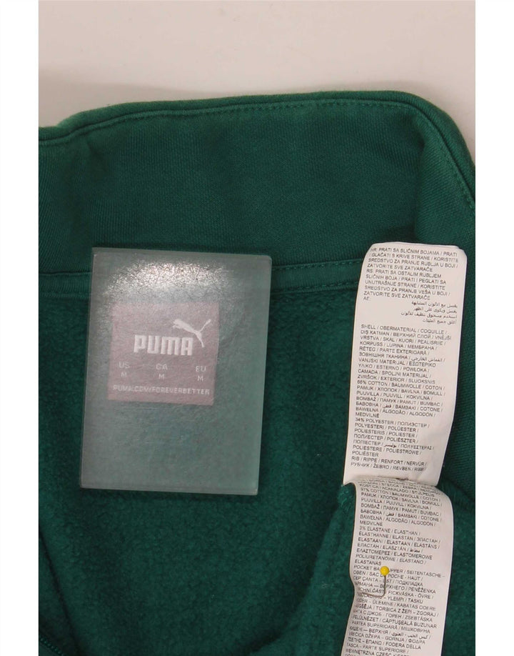 Jachetă de top pentru trening grafic Puma pentru bărbați, bumbac color bloc verde mediu