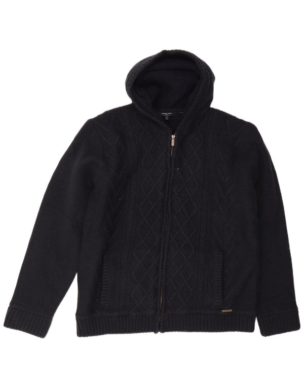 Pulover cardigan cu glugă pentru bărbați Weird Fish, mare, bleumarin, acrilic