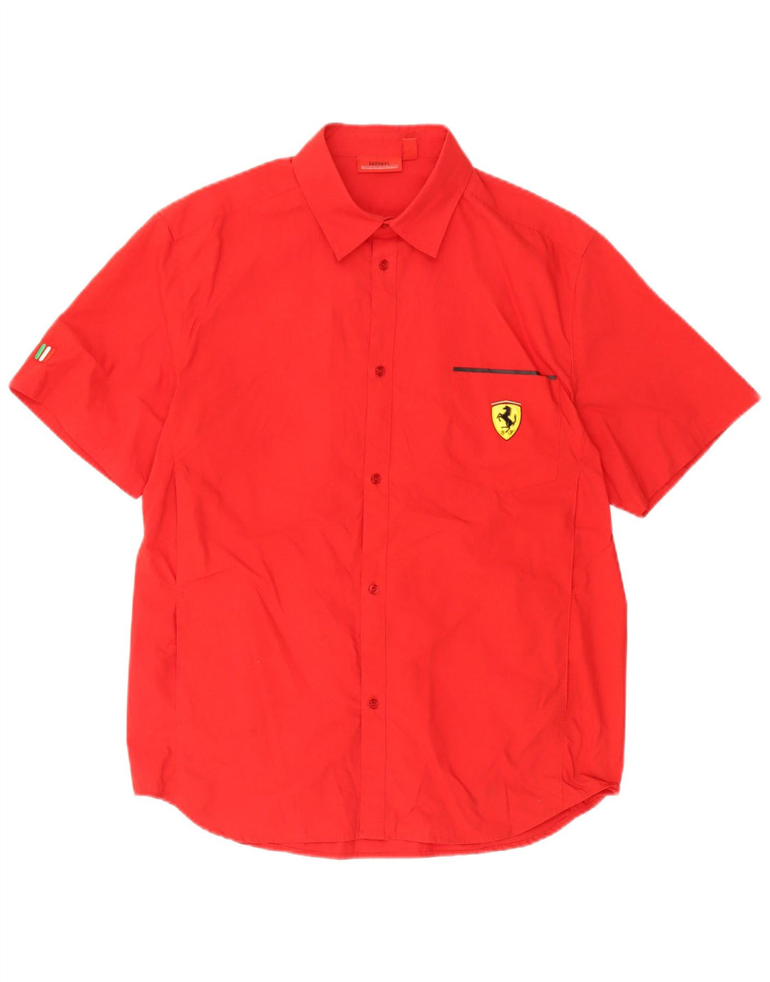 Cămașă cu mânecă scurtă Ferrari pentru bărbați, bumbac roșu mare