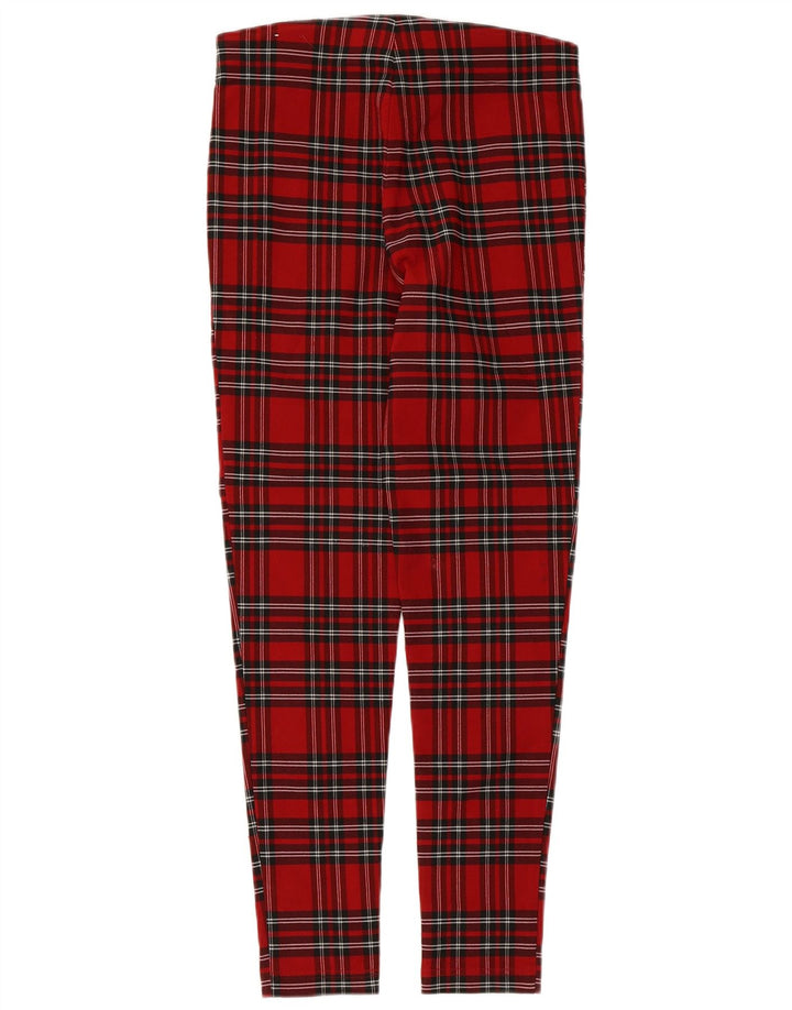 Pantaloni casual subțiri pentru femei Zara Mediu L28 L26 Viscoză cu carouri roșii