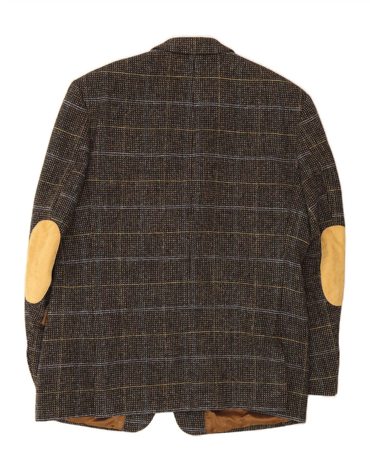 MARIO BARUTTI Mens 2 Button Blazer Jacket UK 40 Large Grey Check Wool Vintage Mario Barutti and Second-Hand Mario Barutti from Messina Hembry 