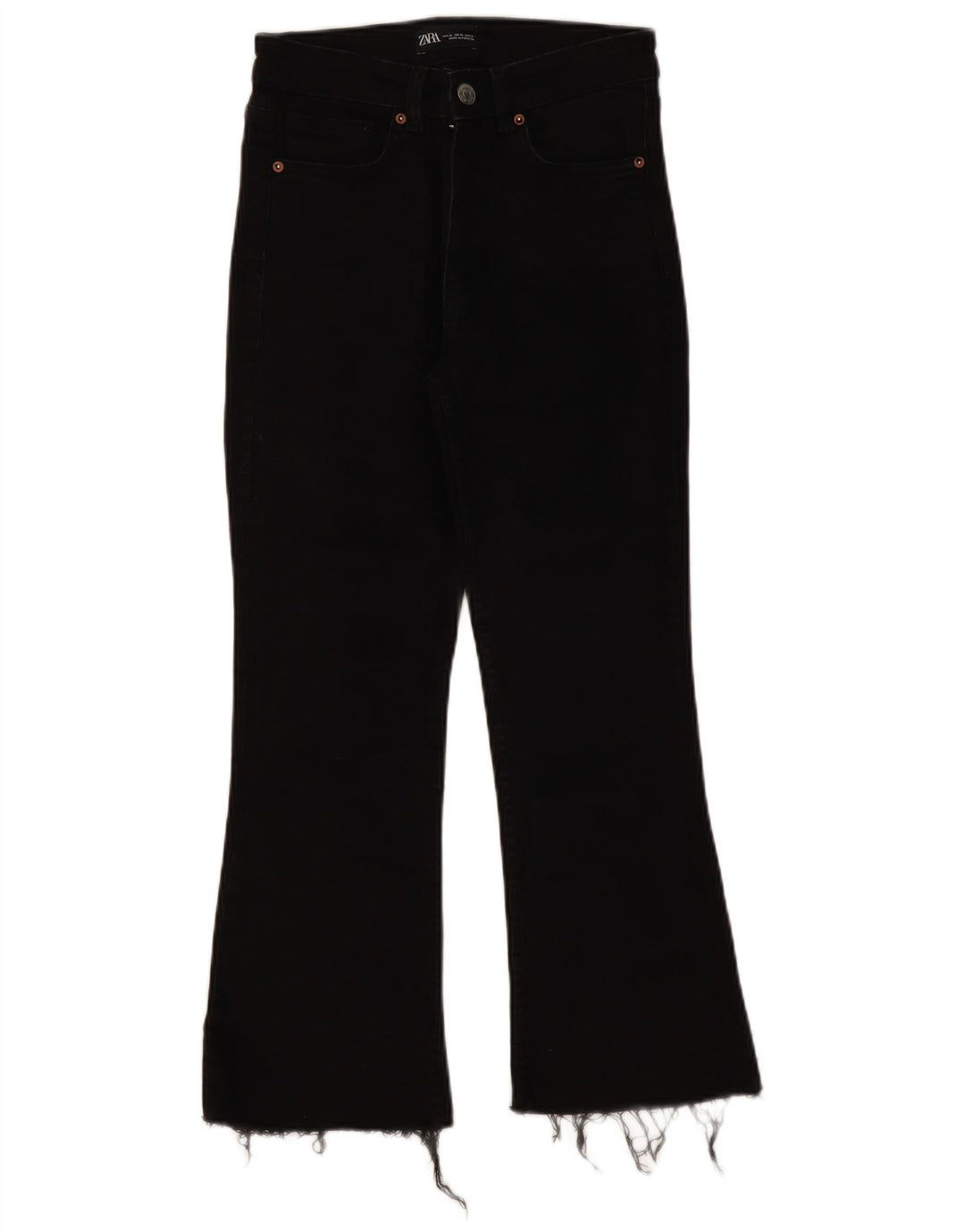 Blugi ZARA dama Bootcut EU 38 Mici W28 L25 Negri