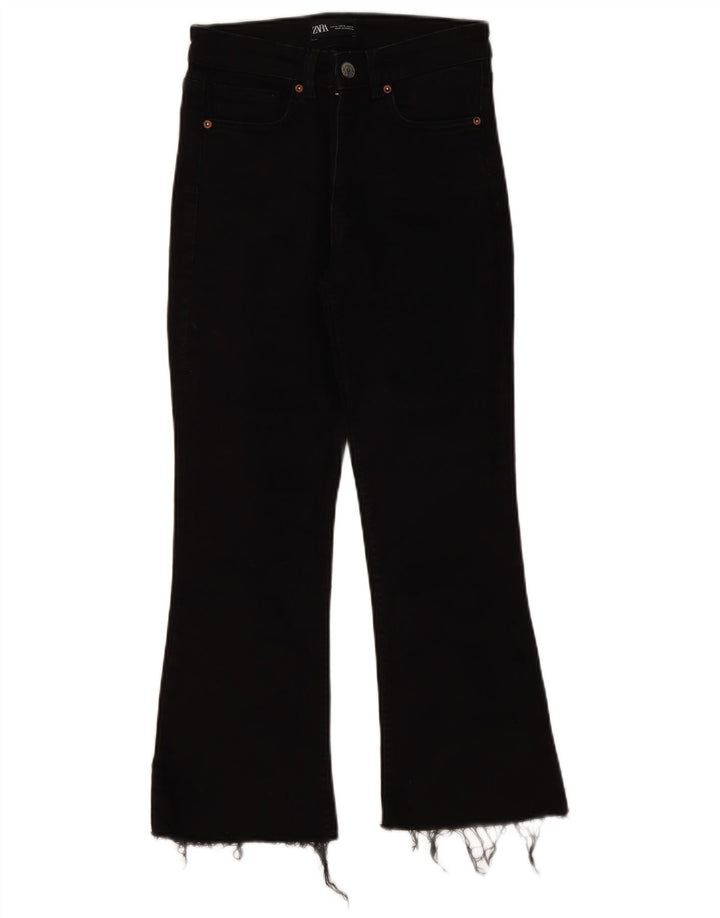 Blugi ZARA dama Bootcut EU 38 Mici W28 L25 Negri