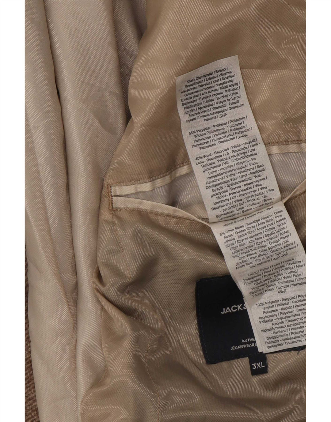 Jack & Jones pardesiu bărbătesc UK 46 3XL poliester bej