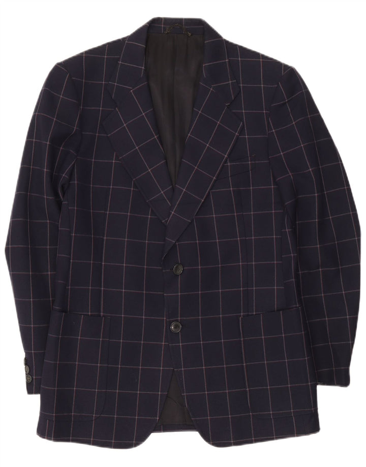 Blazer pentru bărbați Facis cu 2 nasturi IT 52 XL Lână cu carouri bleumarin