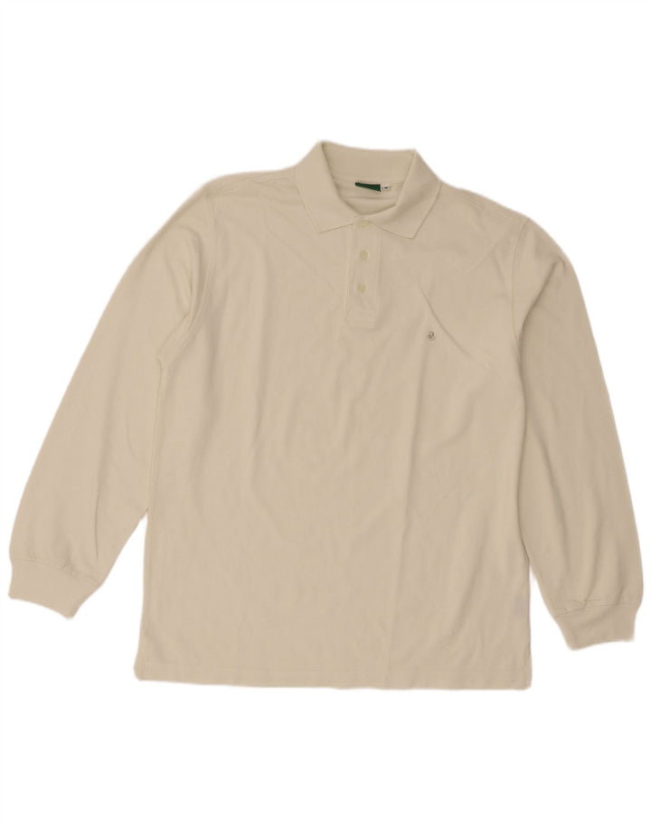 Tricou polo cu mânecă lungă pentru bărbați Invicta, bumbac mediu bej