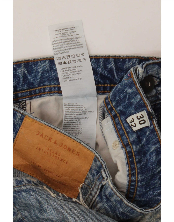 Jack & Jones Mike Comfort Fit blugi slim pentru bărbați W30 L32 Blue Patchwork