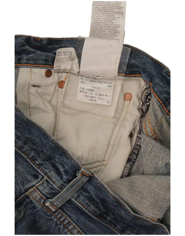 Blugi drepți distressed pentru bărbați Levi's W34 L32 Bumbac albastru