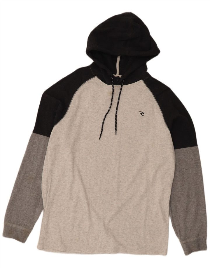 Top cu glugă pentru bărbați Rip Curl cu mânecă lungă, gri mediu, bumbac color bloc