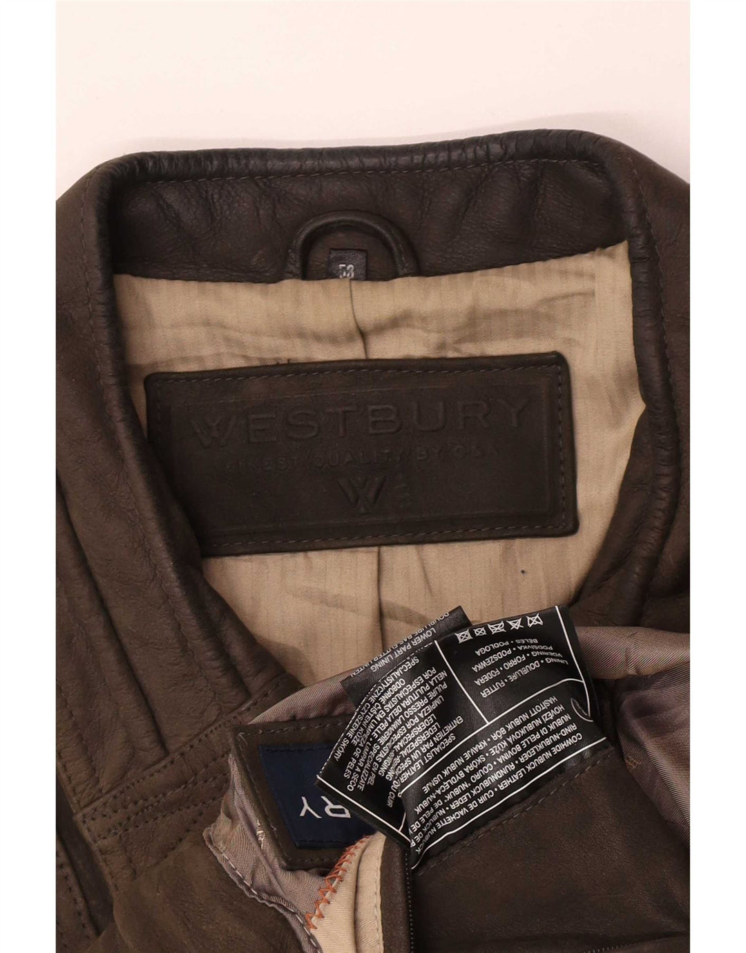 WESTBURY Jachetă Bomber de piele intoarsa pentru barbati IT 58 4XL din piele kaki
