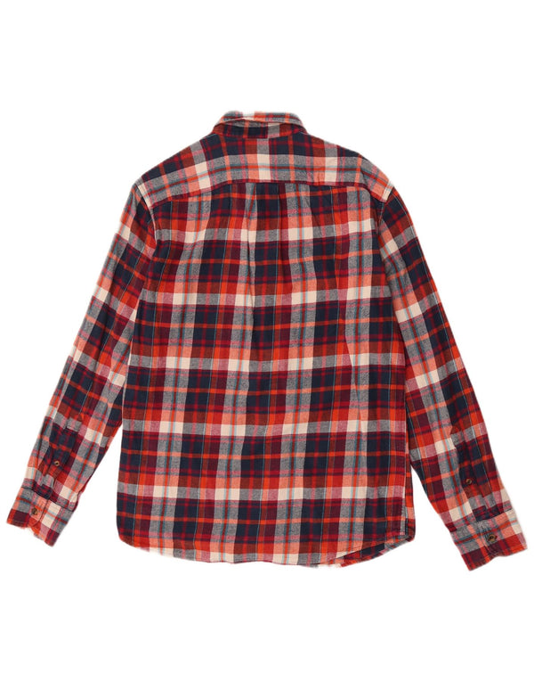 Cămașă de flanel pentru bărbați J. Crew, bumbac roșu mediu cu carouri