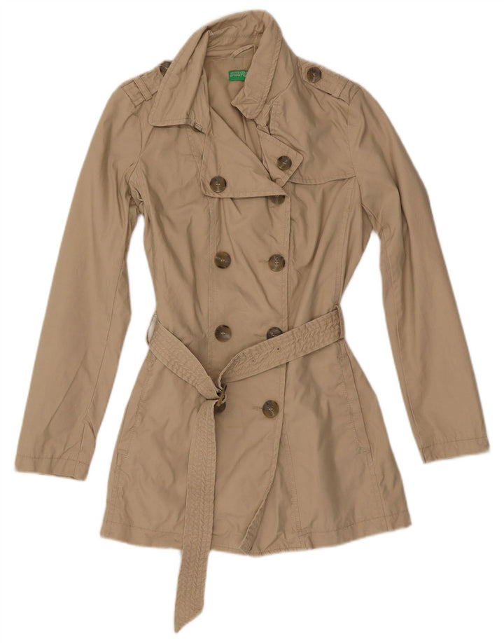 Trench pentru femei Benetton UK 8 Small Beige Bumbac