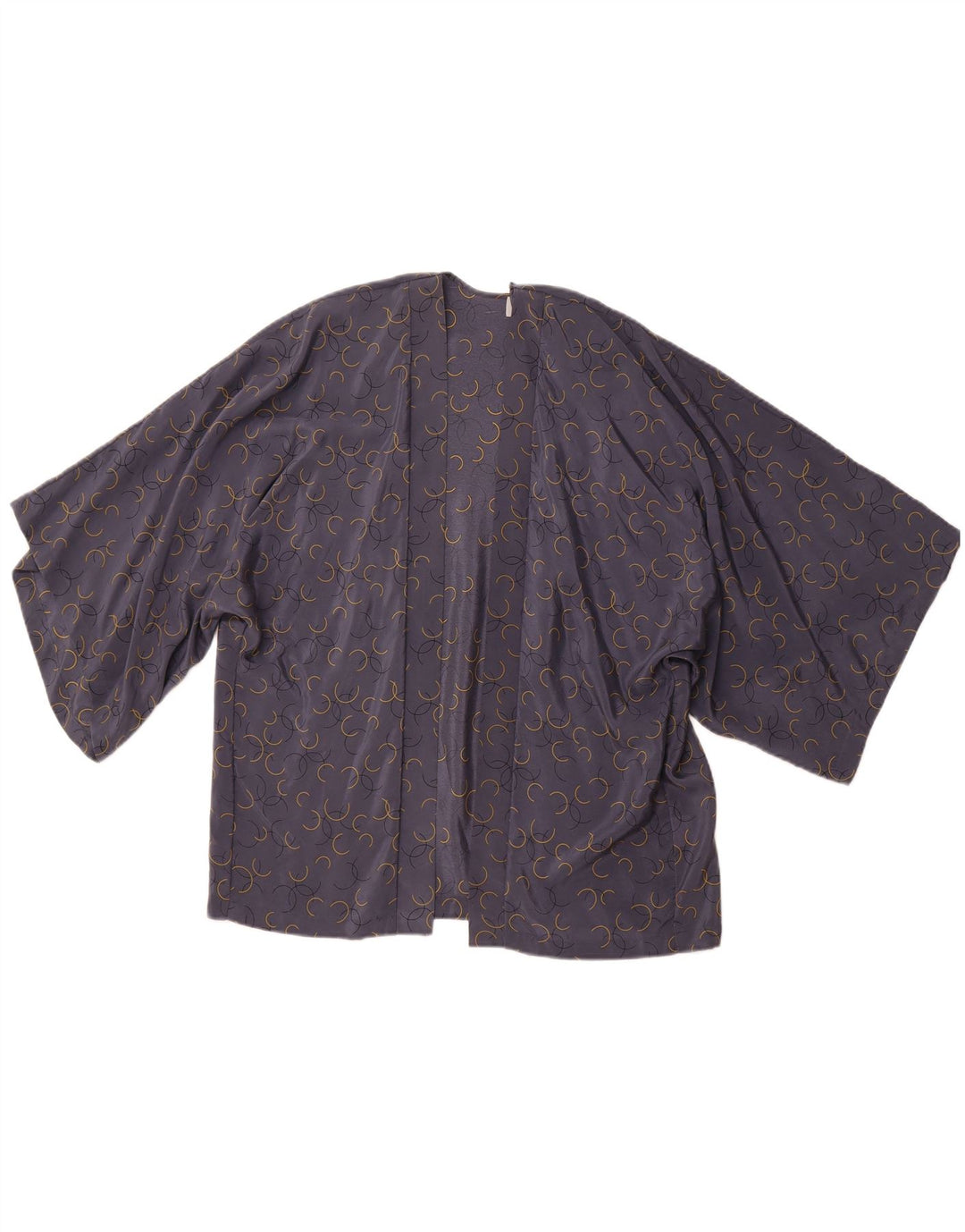 JIGSAW Top cardigan cu mânecă scurtă pentru femei UK 18 XL Mătase geometrică gri