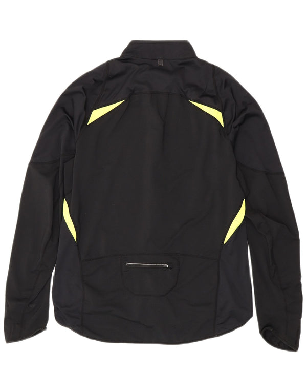 Nike Mens Tracksuit Top Jacket UK 42/44 Large Black Colourblock Polyester
