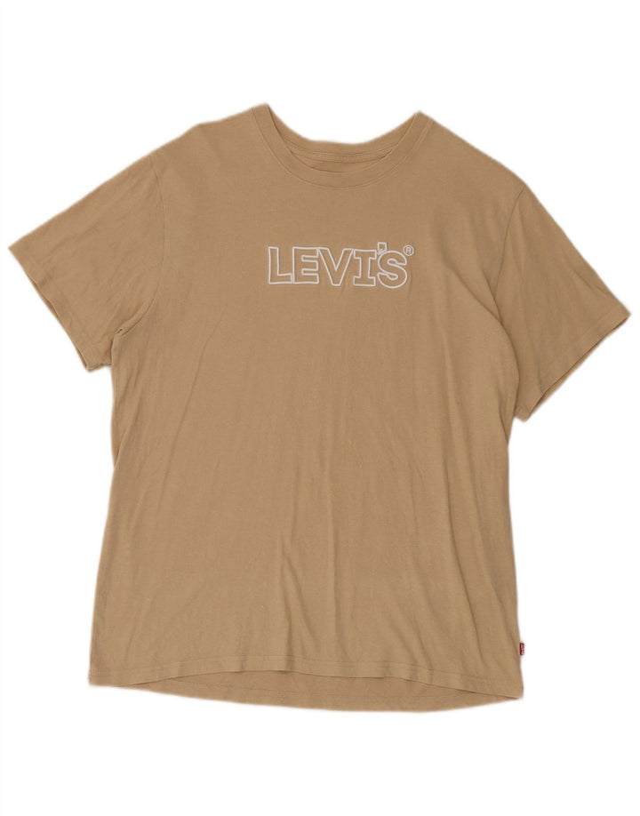 Tricou grafic pentru bărbați Levi's, cu croială relaxată, top, bumbac, bej mediu
