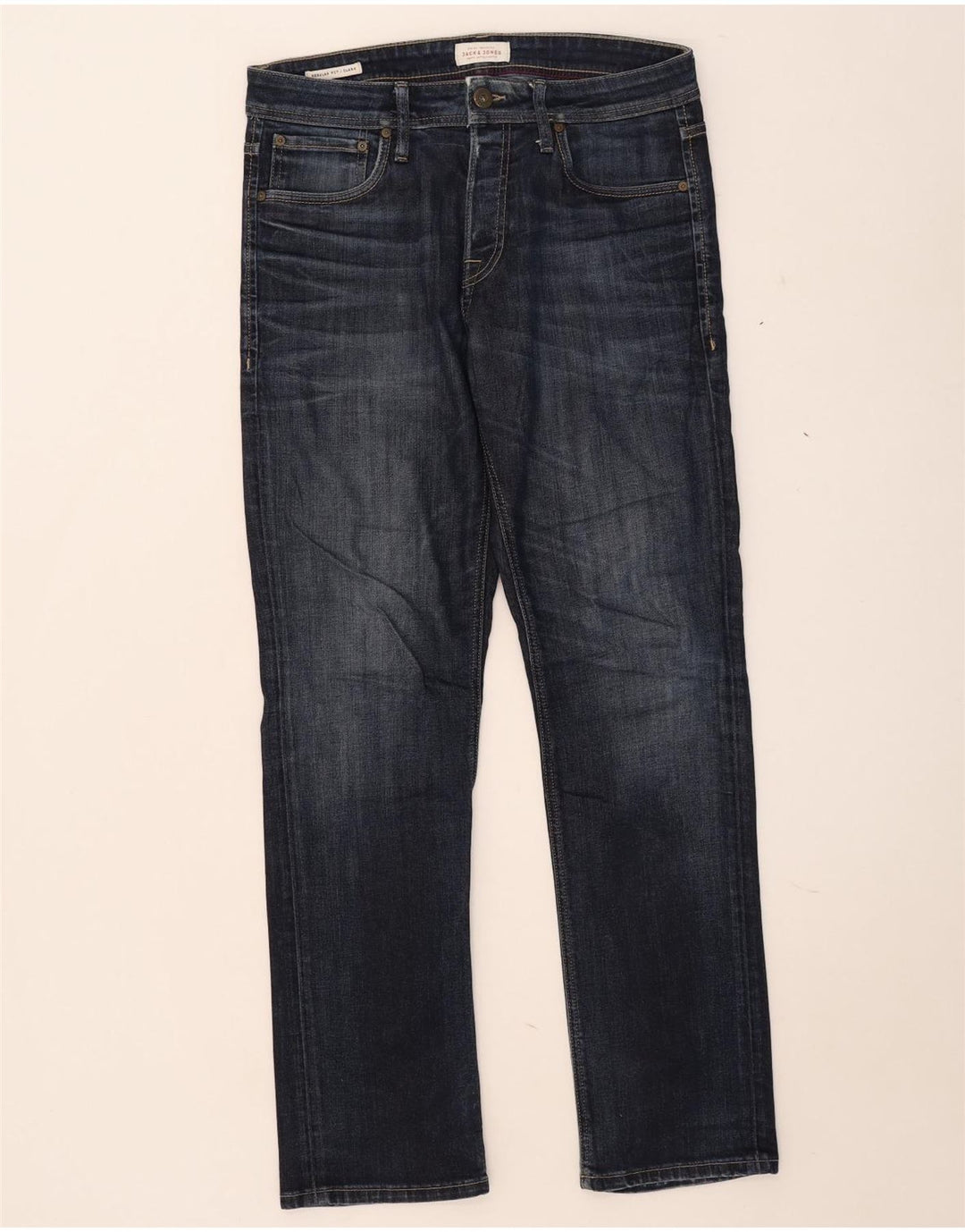 Blugi drepți Jack & Jones Clark Regular Fit pentru bărbați W32 L32 albastru