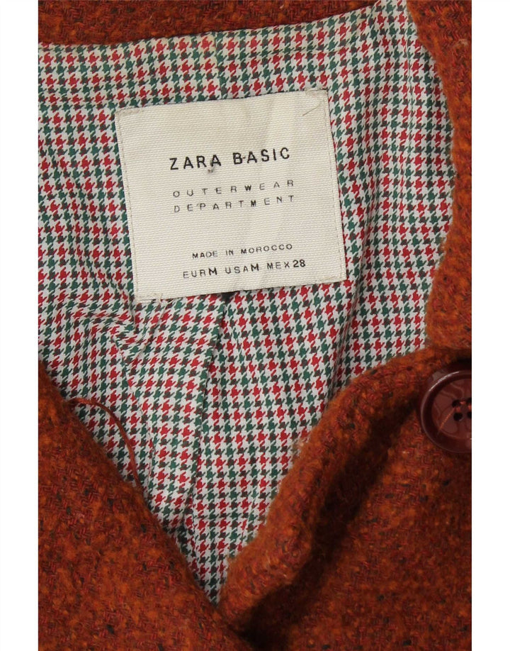 Palton dublu pentru femei Zara UK 12 Lână maro medie
