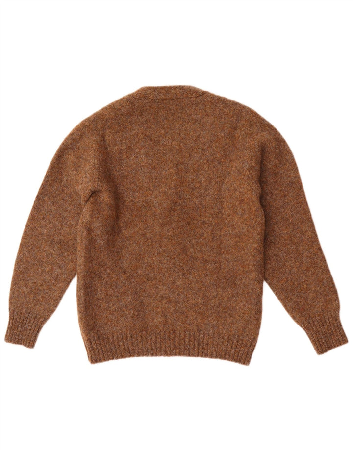 Pulover Cardigan Vintage pentru Damă UK 12 Lână Maro Mediu Pete