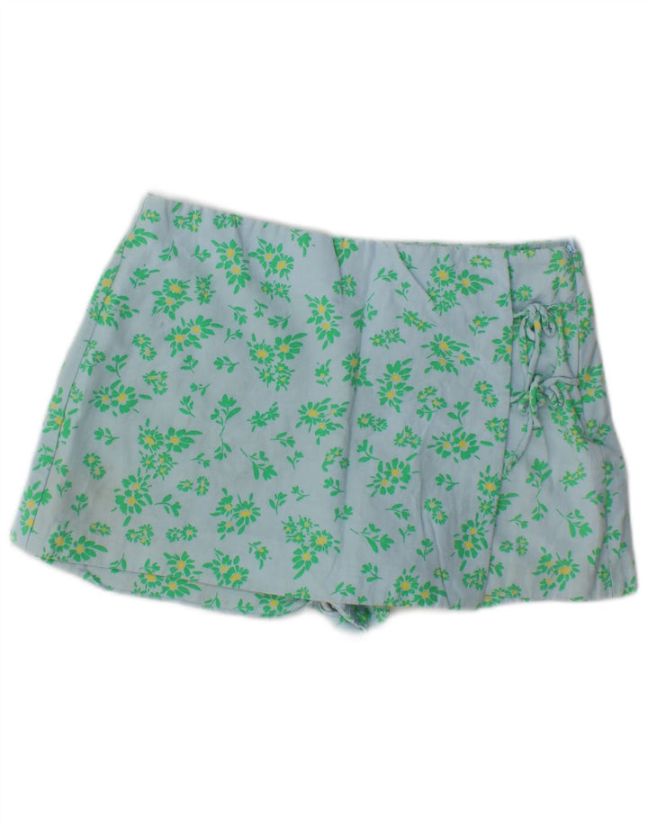 Pantaloni caldi pentru femei Zara, mari W30, vascoză, florală, albastră