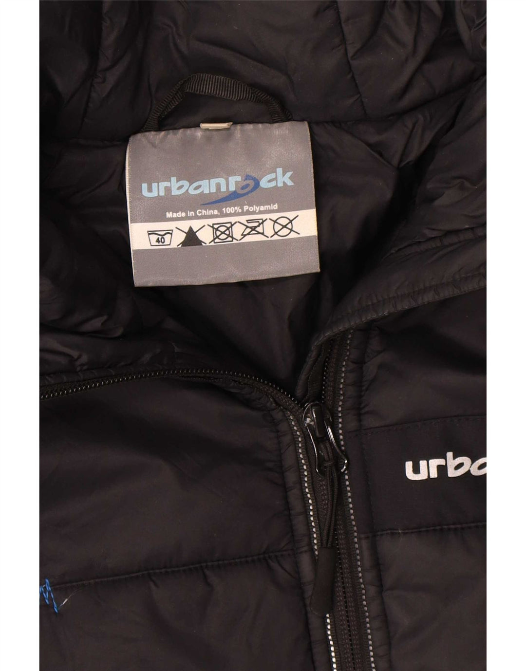 Jachetă căptușită cu glugă pentru bărbați Urbanrock UK 40 Poliester negru mare