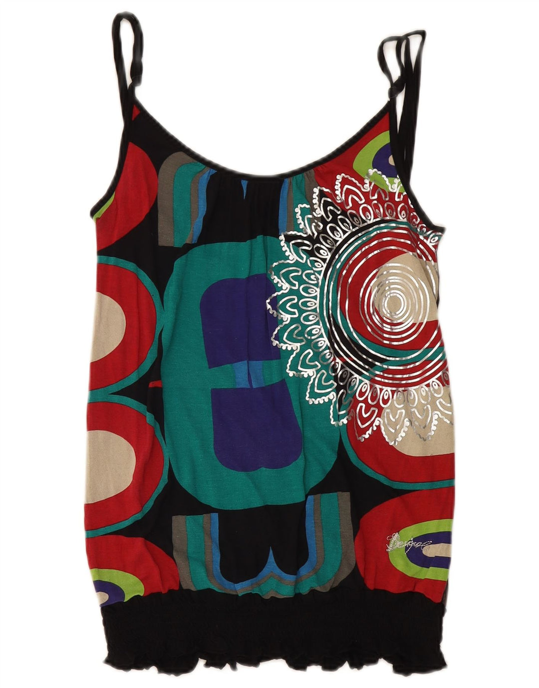 DESIGUAL Cami Top pentru femei UK 12 Medium Multicolor Geometric