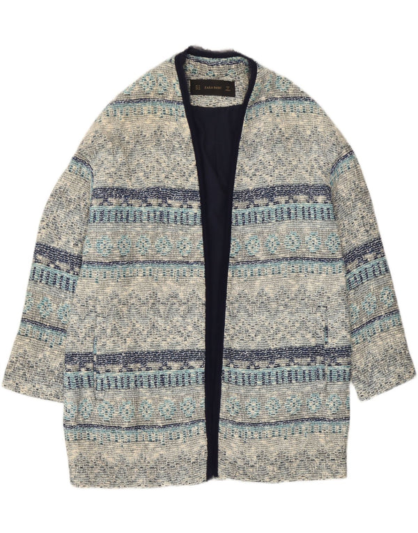 Pardesiu deschis pentru femei Zara UK 12 Medium Blue Striped