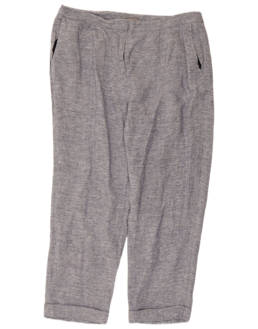 Pantaloni tăiați drepți pentru femei JAEGER UK 16 mare L36 L25 in albastru