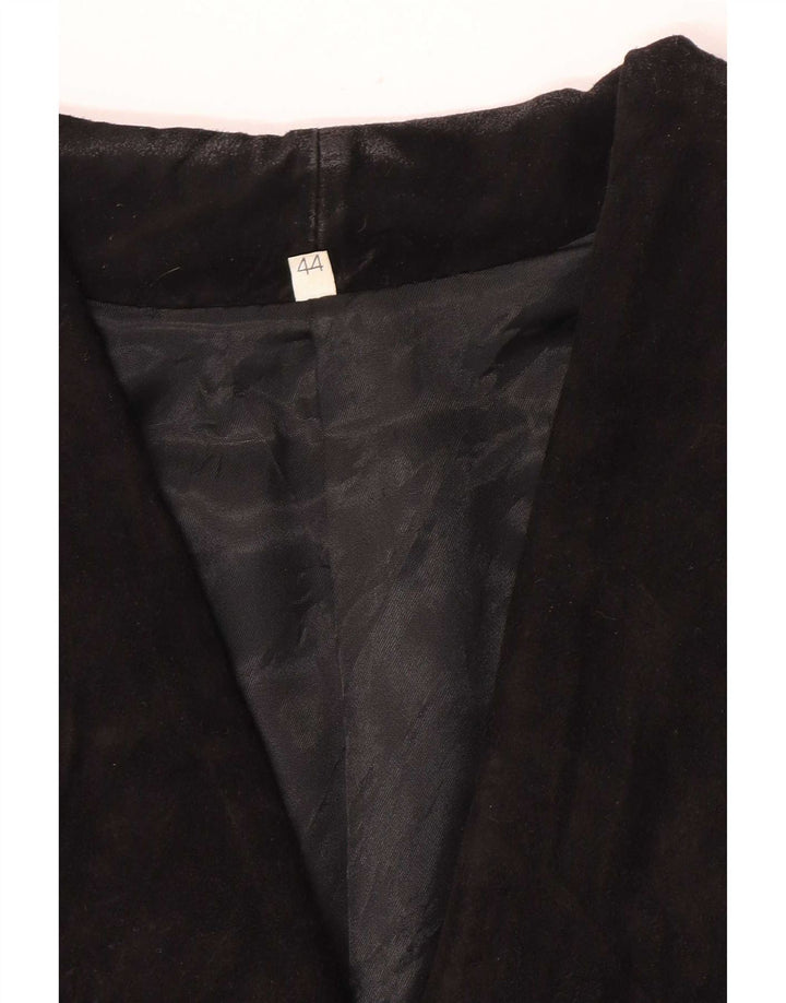 Jachetă vintage din piele dublu pentru femei IT 44 Medium Black