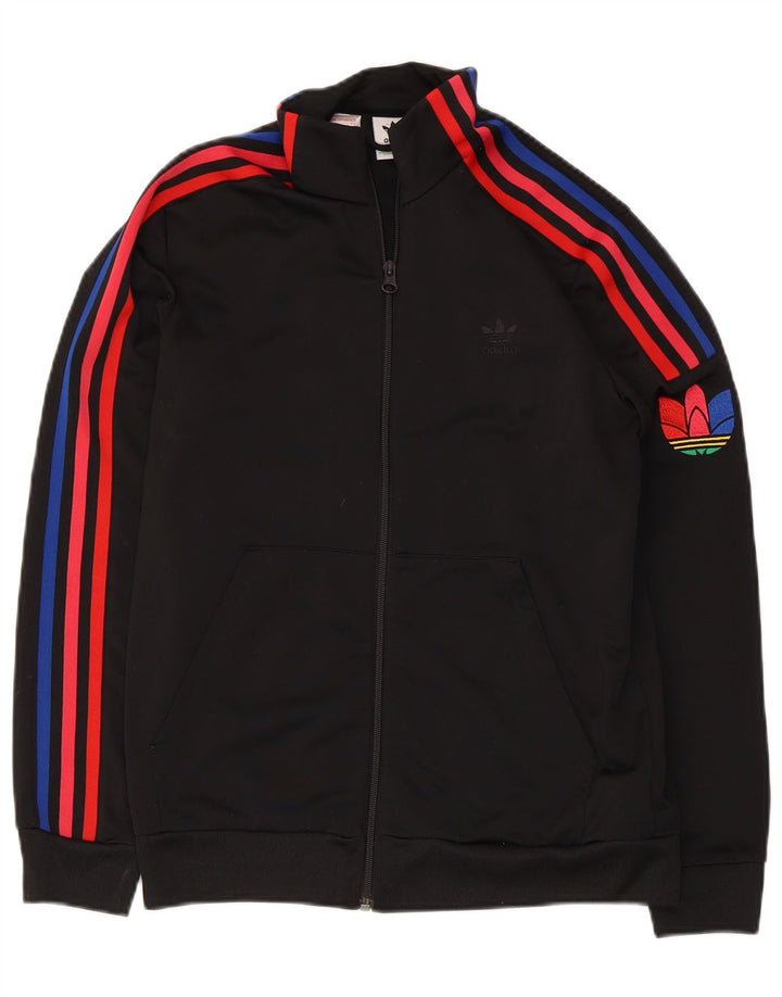 Jachetă de top pentru trening cu grafic pentru băieți Adidas 13-14 ani, poliester negru