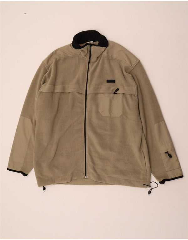 Jachetă fleece pentru bărbați Asics UK 44 2XL Kaki Colorblock