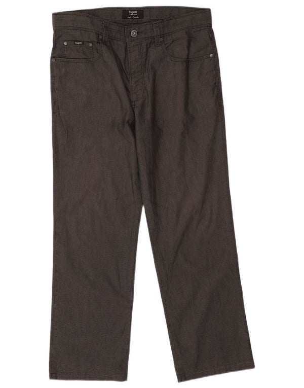 Pantaloni casual drepti pentru bărbați Bugatti Cordoba W34 L26 Gri Herringbone