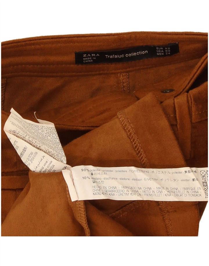 Fusta Mini Trafaluc pentru femei Zara XS W24 Maro Poliester