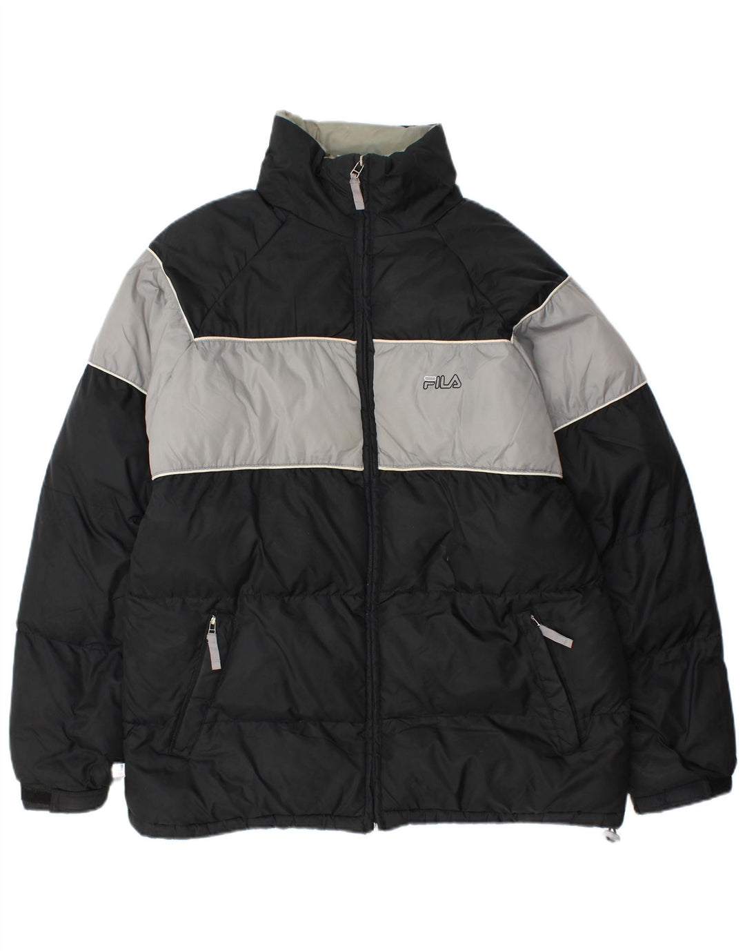 Jachetă căptușită pentru bărbați Fila UK 40, mare, negru, nailon color bloc