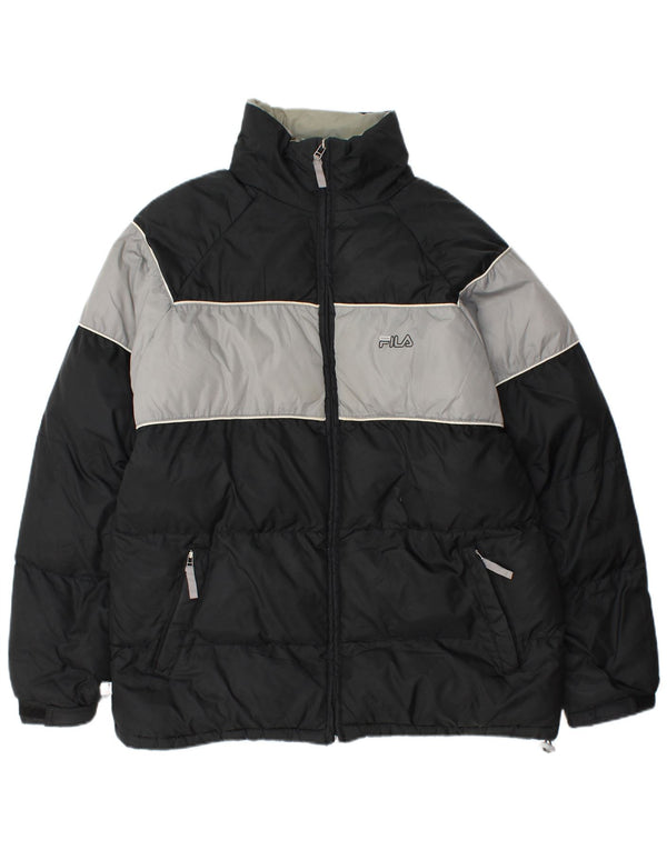 Jachetă căptușită pentru bărbați Fila UK 40, mare, negru, nailon color bloc