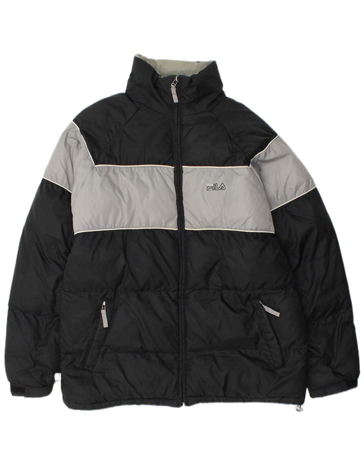 Jachetă căptușită pentru bărbați Fila UK 40, mare, negru, nailon color bloc