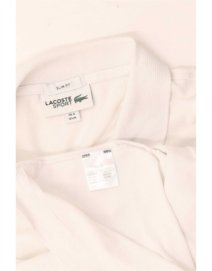 Tricou polo pentru bărbați Lacoste Slim Fit Mărimea 4 Bumbac alb mediu