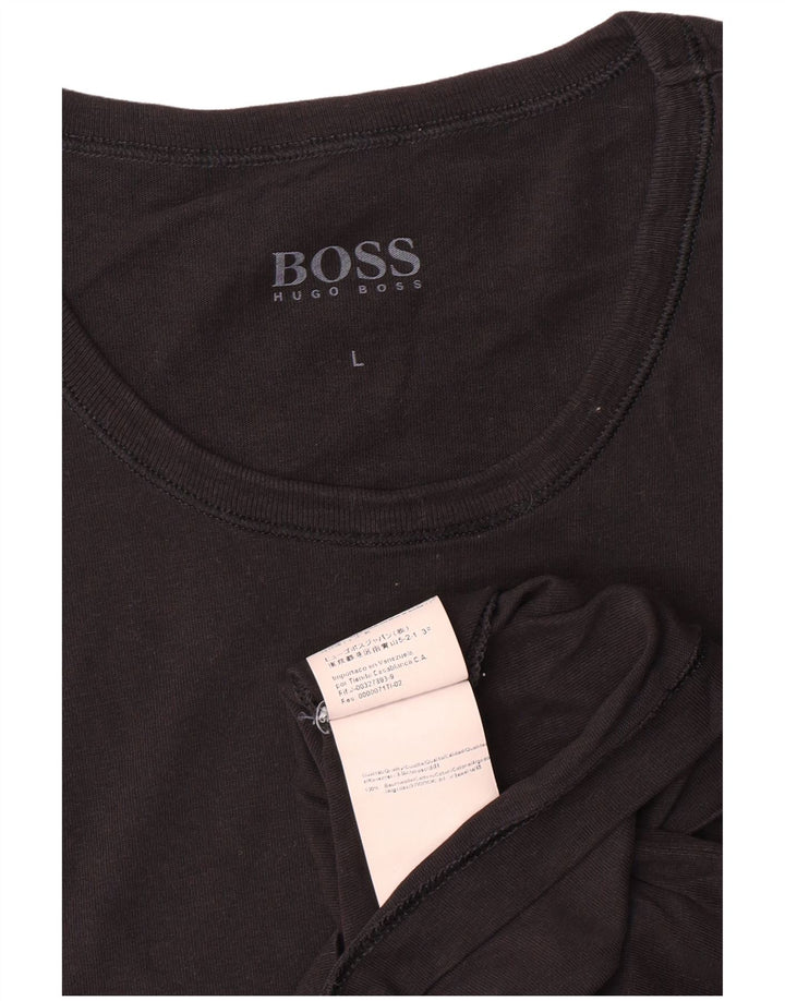 Tricou pentru bărbați Hugo Boss Top mare din bumbac negru