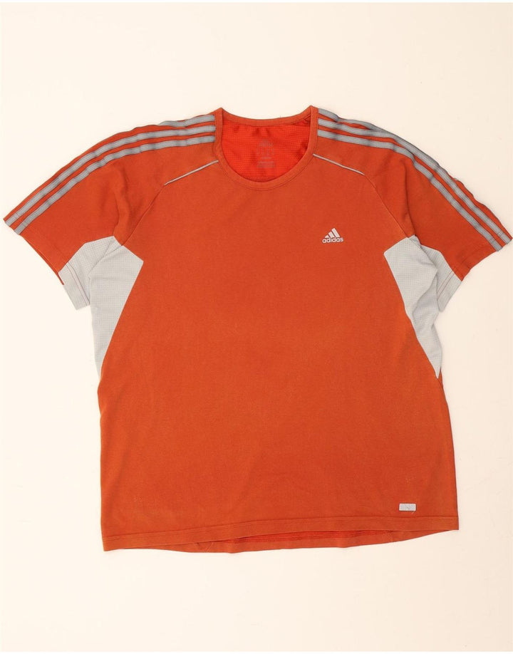 Tricou pentru bărbați ADIDAS Top mare portocaliu din bumbac color bloc
