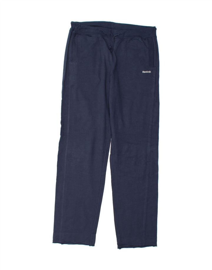 REEBOK Mens Graphic Tracksuit Trousers Large  Navy Blue Cotton Vintage Reebok and Second-Hand Reebok from Messina Hembry 