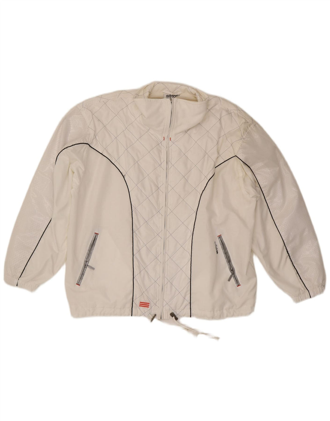 Jachetă de trening supradimensionată pentru femei Adidas UK 10 Poliester alb mic