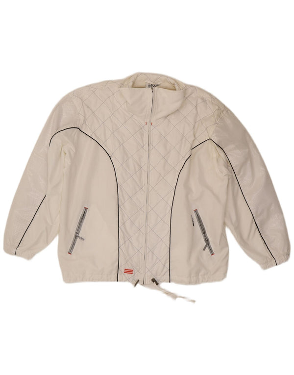 Jachetă de trening supradimensionată pentru femei Adidas UK 10 Poliester alb mic